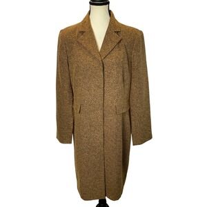 John Paul Richard Uniform Women's Tweed Trench Coat Size 12 Pea Coat Lightweight